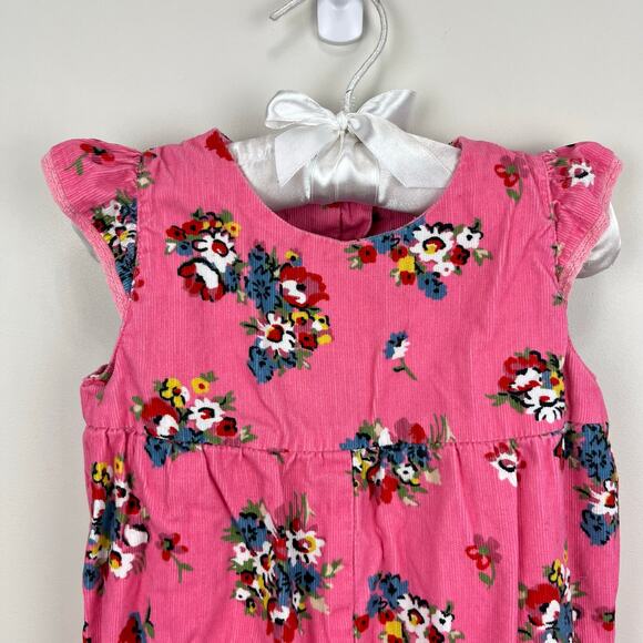 Mini Boden Pink Floral Corduroy Jumpsuit Overalls 12-18 Months - Picture 3 of 9